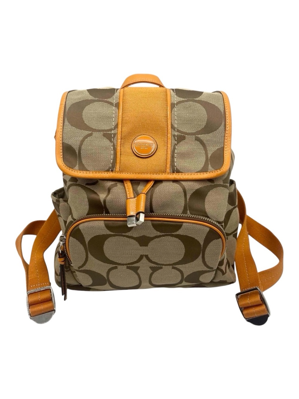 COACH Signature Stripe Canvas Backpack